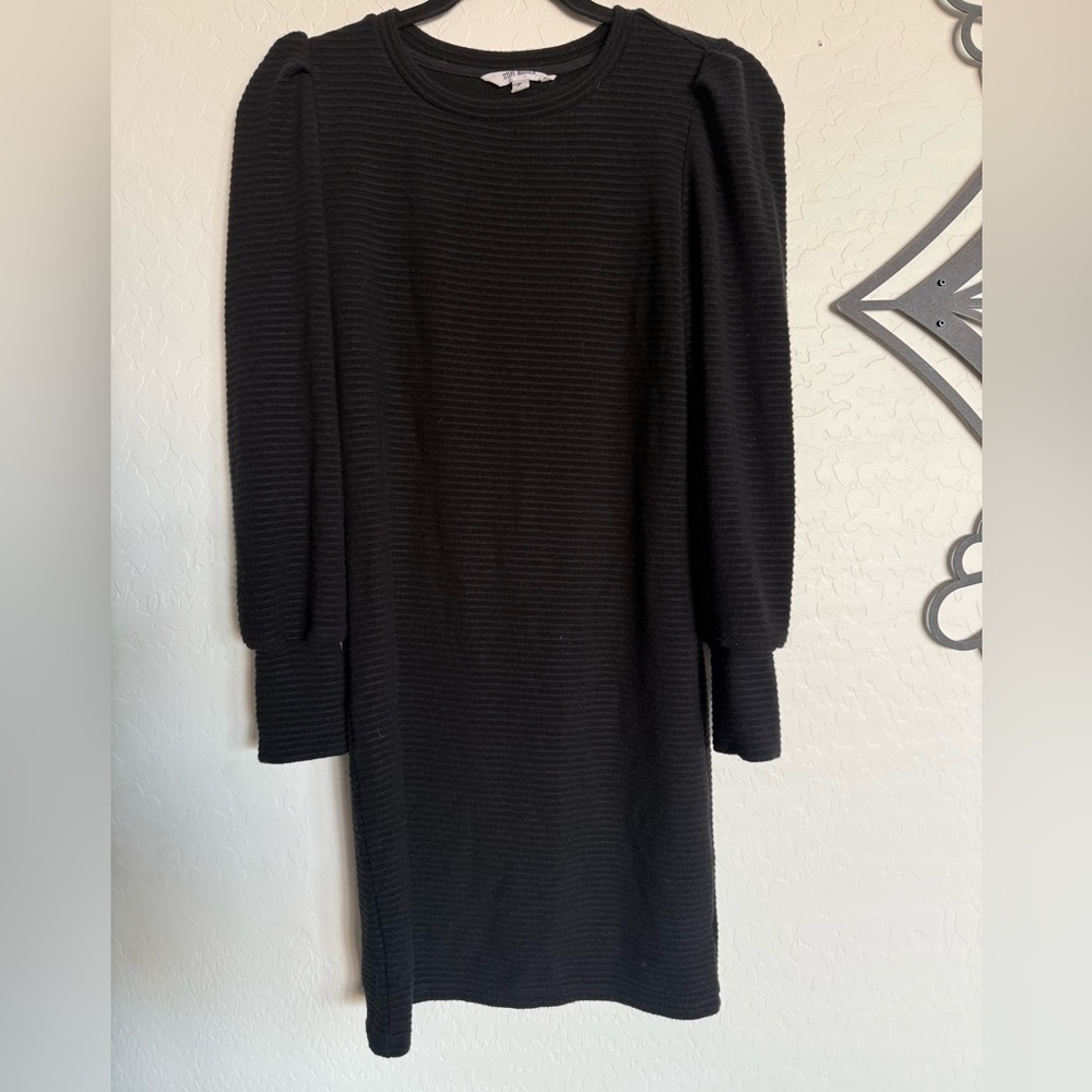 STEVE MADDEN Knit The Scene Ribbed Long Sleeve Mini Sweater Dress - Small - Picture 2 of 8